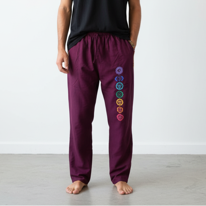 7 Chakra Pants - Wine (Multicolour)