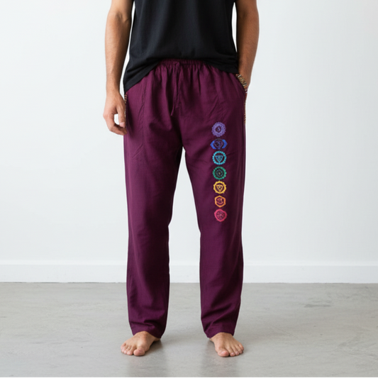 7 Chakra Pants - Wine (Multicolour)