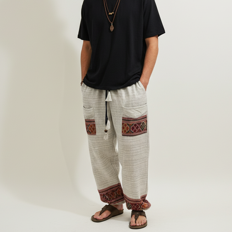 Combo Set - Hoddie + Woollen Pants (Mix Colour + Cream)