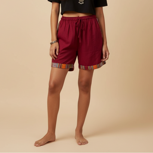 Pahadi Shorts - Maroon
