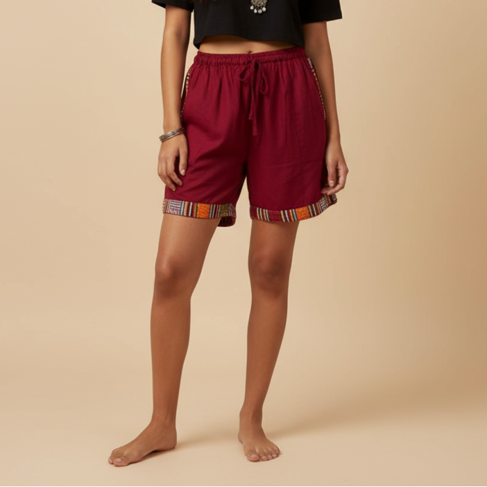 Pahadi Shorts - Maroon