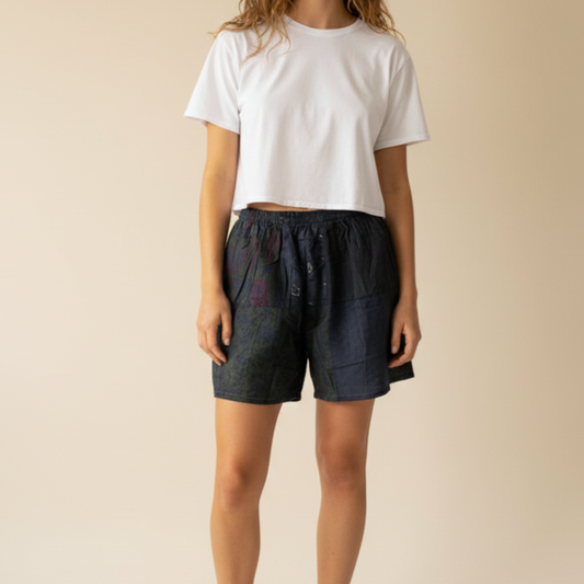 Patchwork Shorts - Black