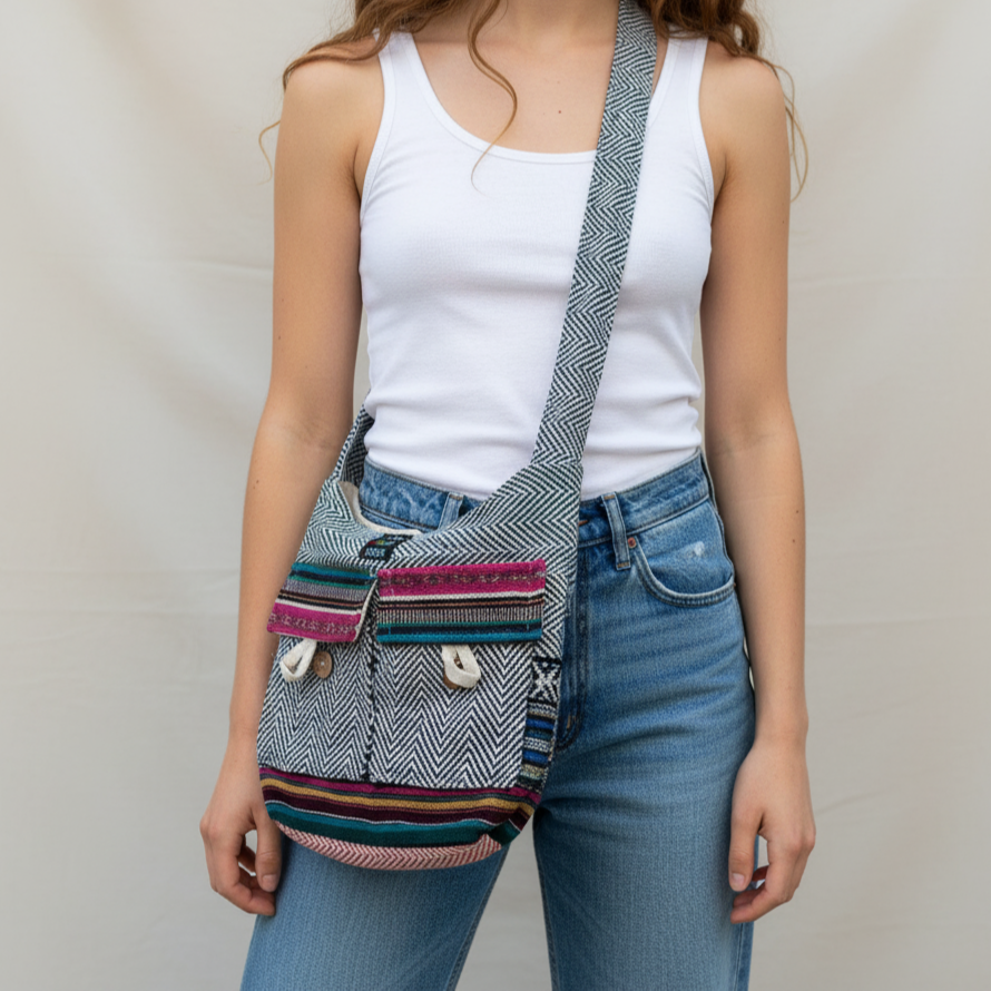 Small Hemp Jhola - Multicolor