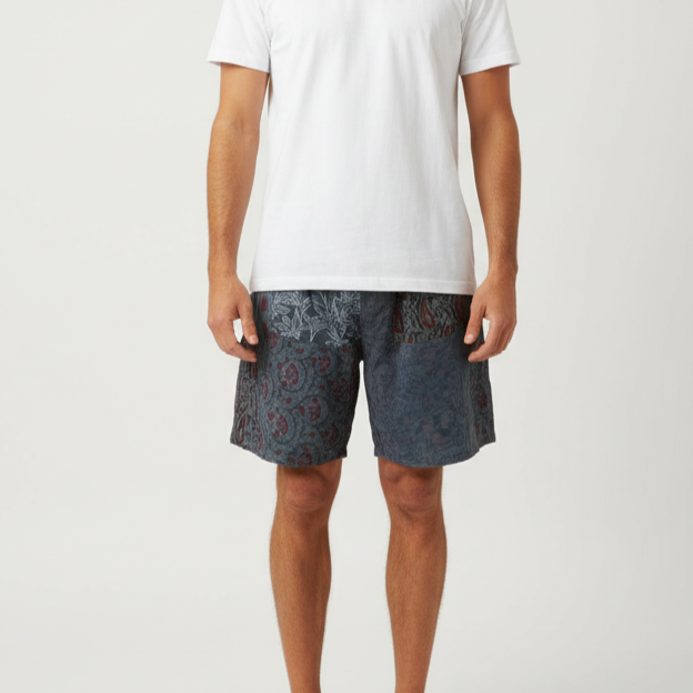 Patchwork Shorts - Grey