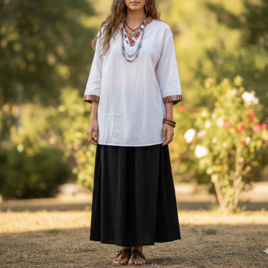 Nepali Kurta - White