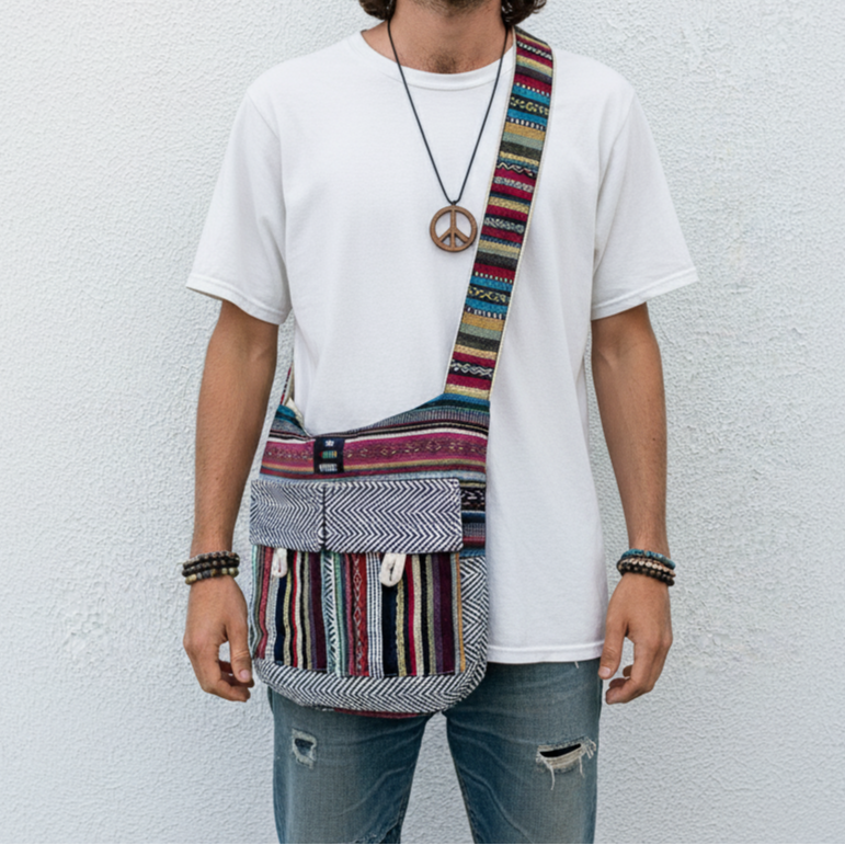 Small Hemp Jhola - Multicolor