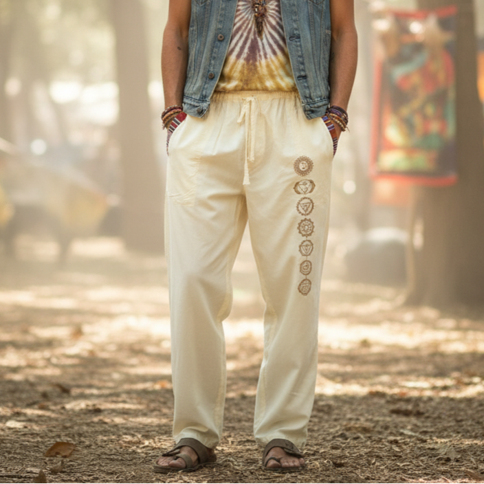7 Chakra Pants - Cream ( Golden )