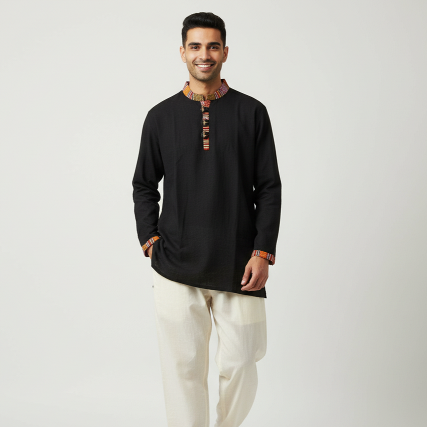 Nepali Kurta - Black