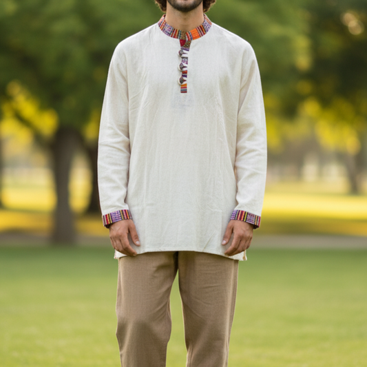 Nepali Kurta - Cream