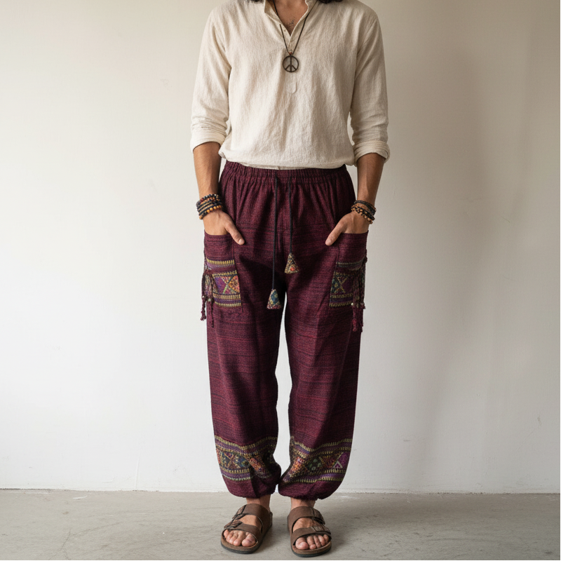 Woollen Pahadi Kullu Pants- Maroon