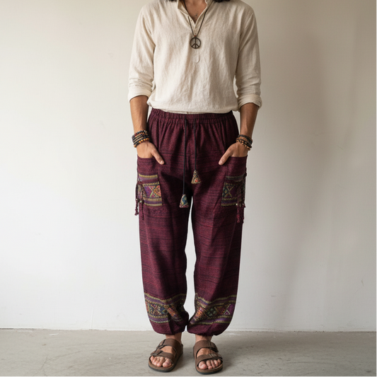 Woollen Pahadi Kullu Pants- Maroon
