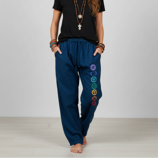 7 Chakra Pants- Firozi (Multicolour)
