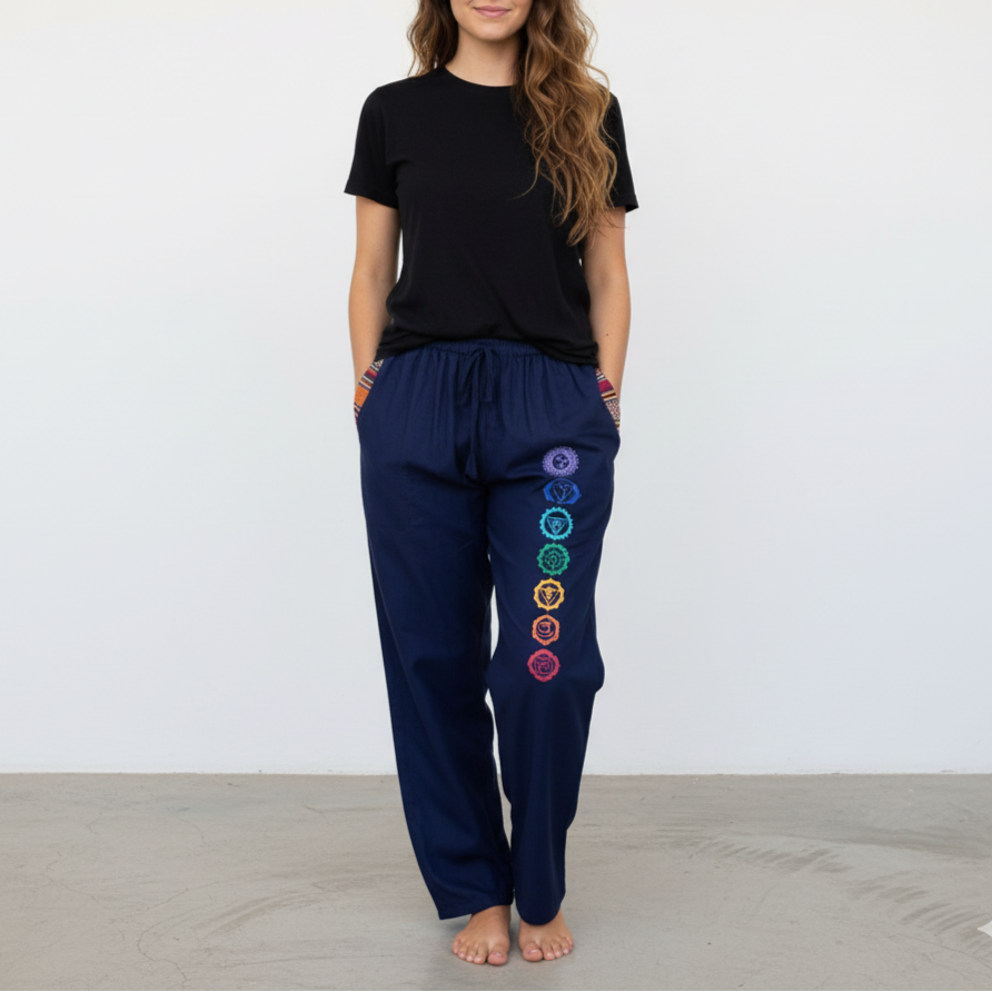 7 Chakra Pants - Blue (Multicolour)