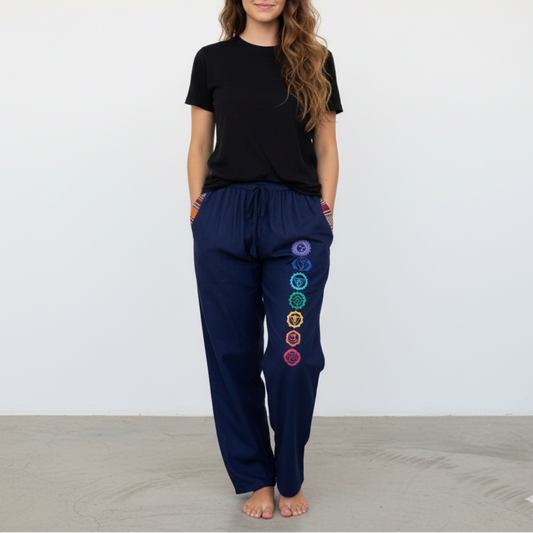 7 Chakra Pants - Blue (Multicolour)