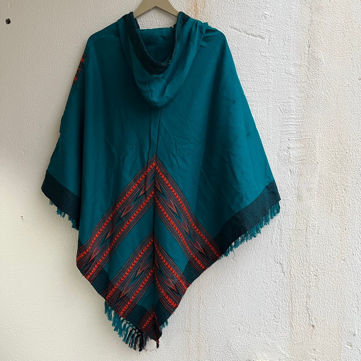 Pahadi Poncho 3 Patti with Hood - Firozi