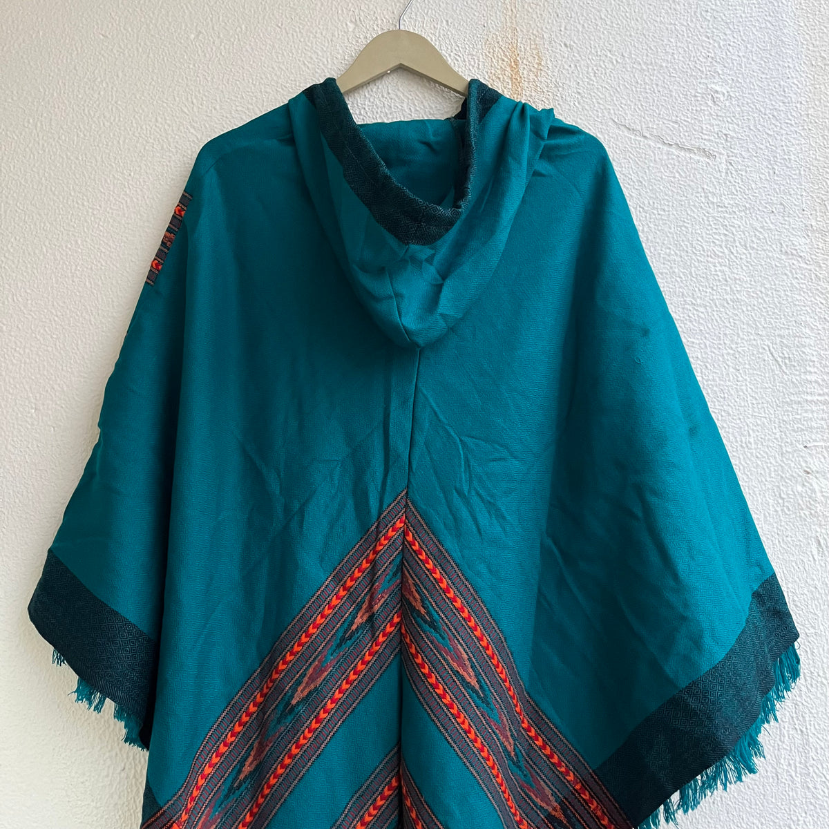 Pahadi Poncho 3 Patti with Hood - Firozi