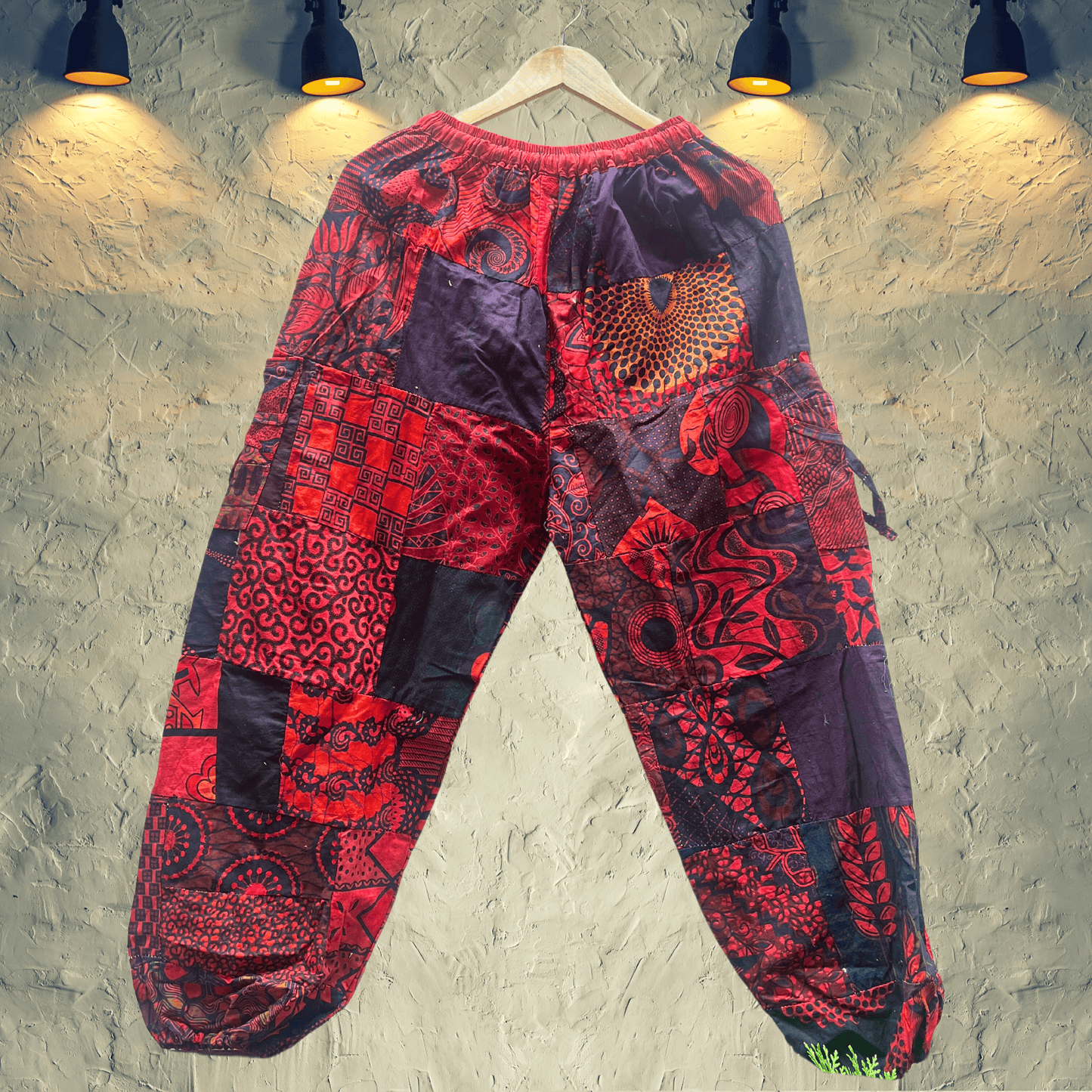 Patch Work Pants- Hibiscus