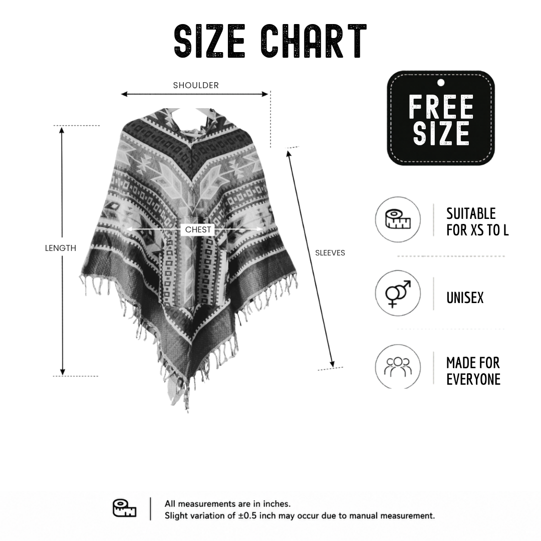 Pahadi Printed Poncho With Hood