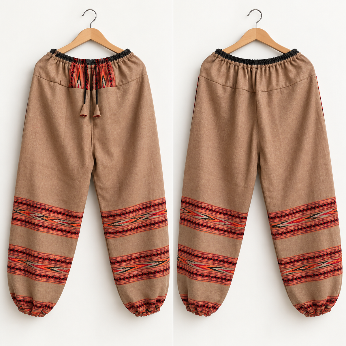 Woollen Kullu 3 Patti Pants- Beige
