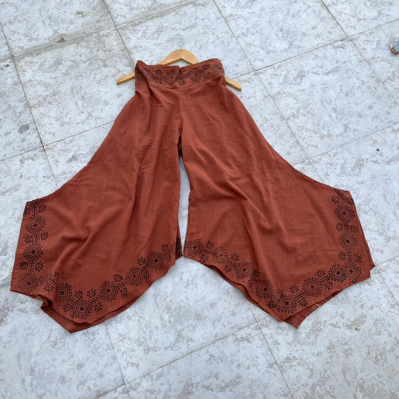 Radha Cotton Pants - Rust Orange