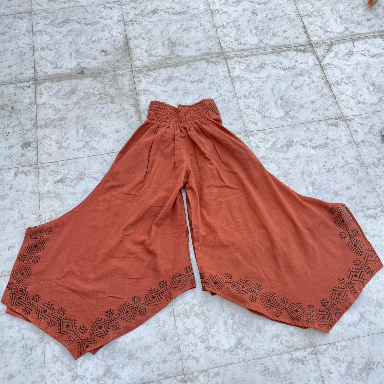 Radha Cotton Pants - Rust Orange