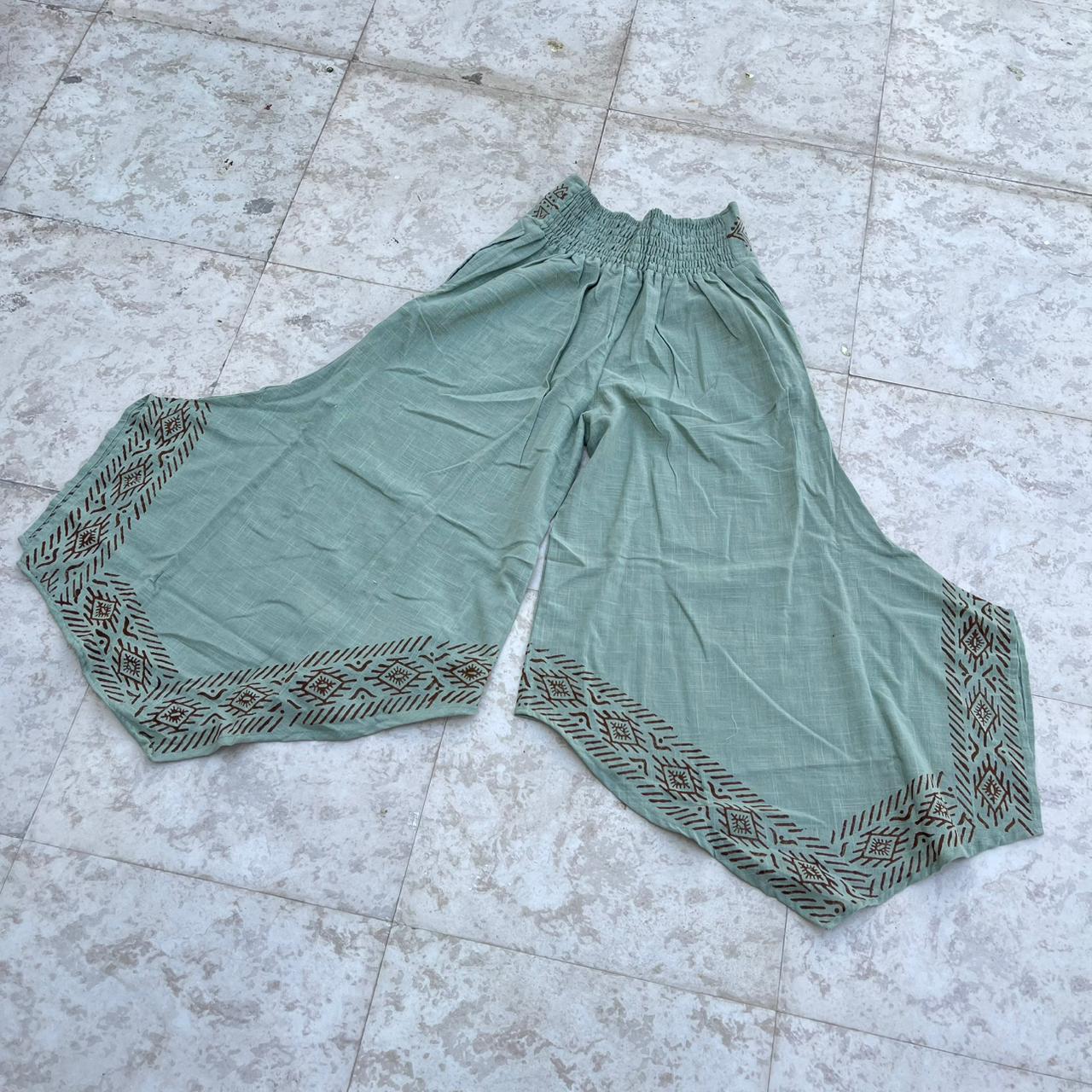 Radha Cotton Pants - Sage Green
