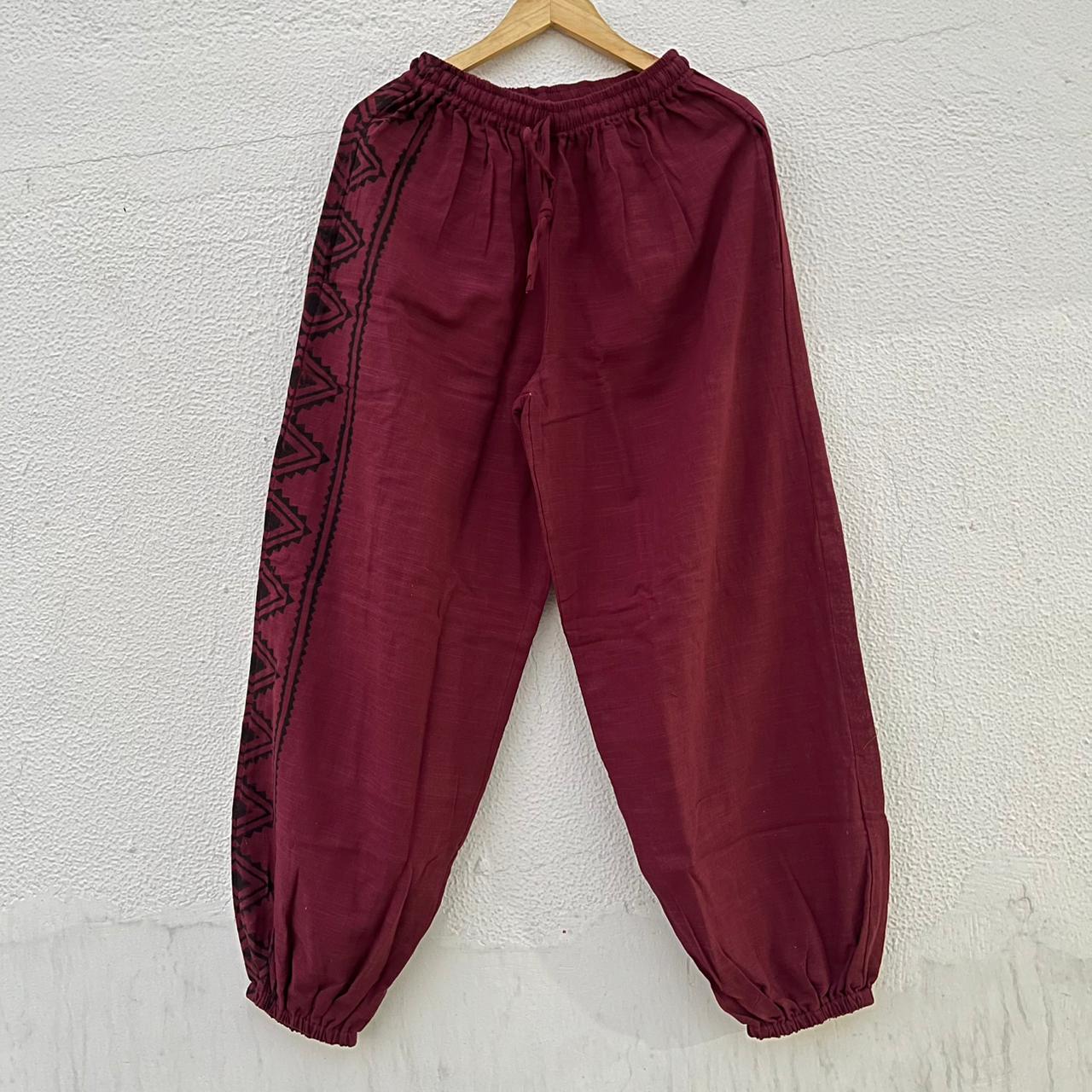 Moksha Cotton Pant- Mulberry Berry
