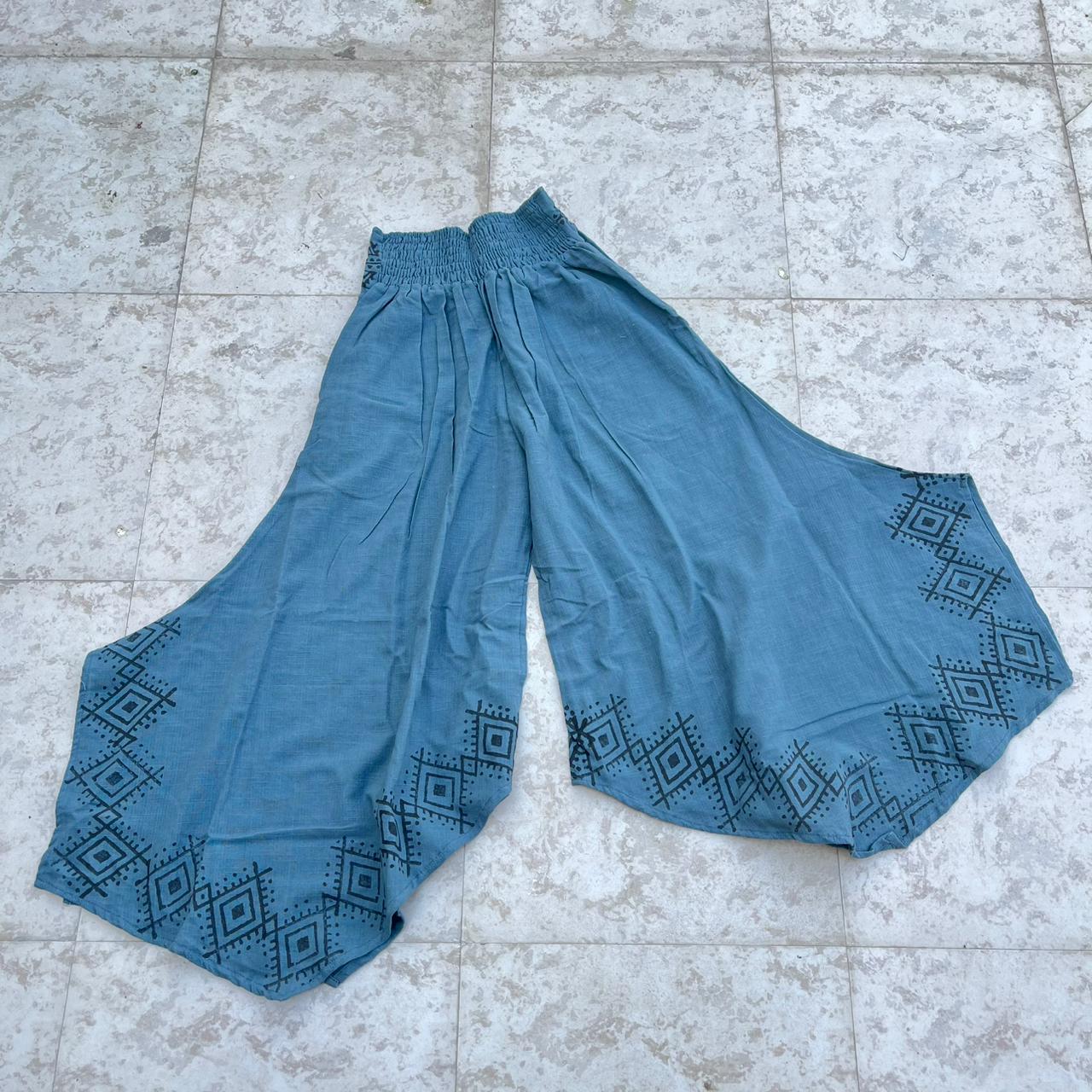 Radha Cotton Pants - Teal Blue