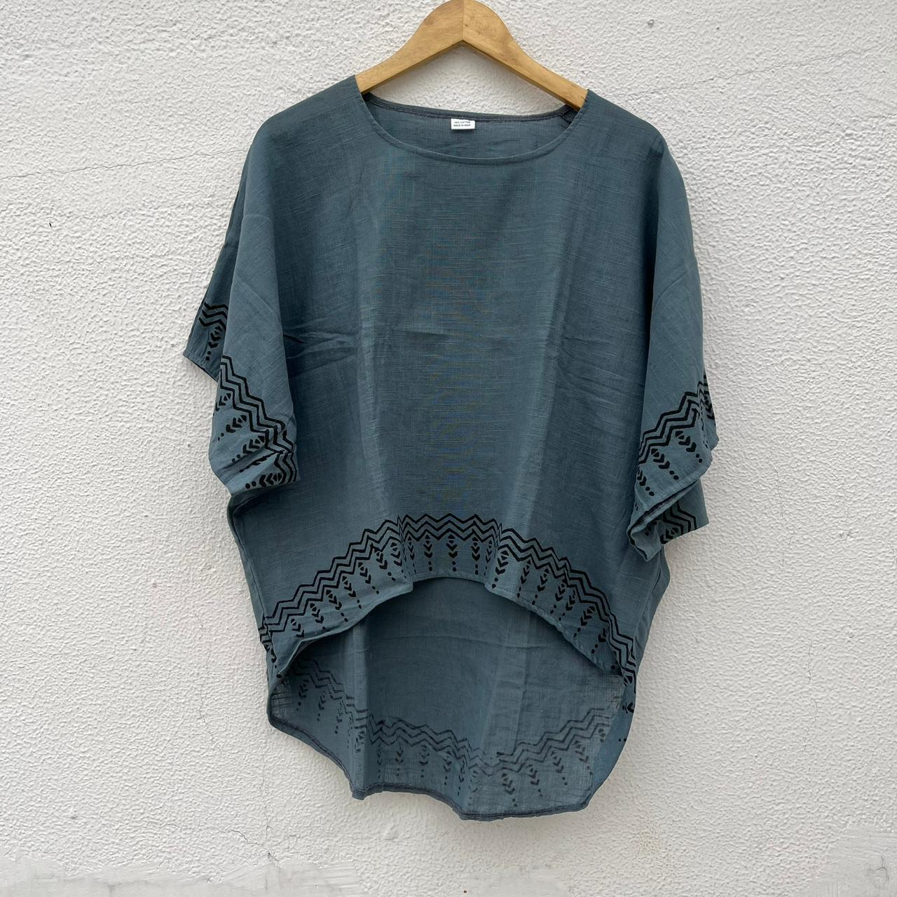 Aawara Cotton Top- Teal Blue