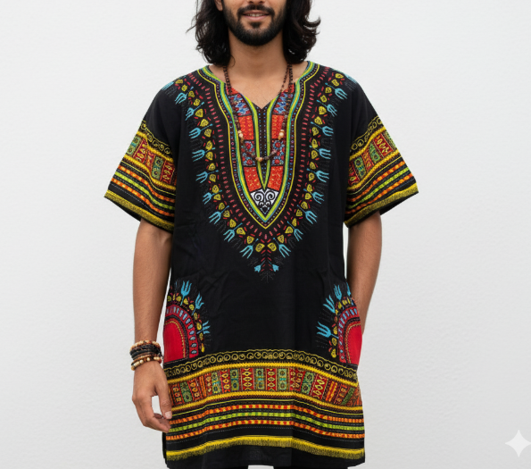 Dashiki Shirt- Black