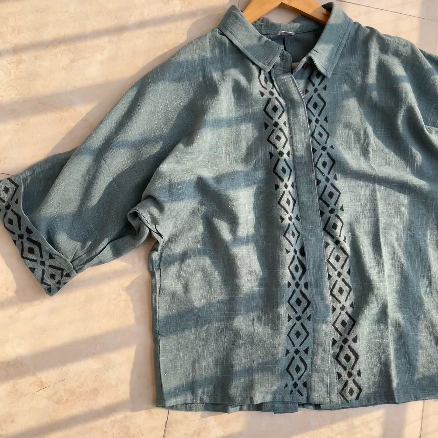 Rahgir Cotton Shirt - Dusty Teal