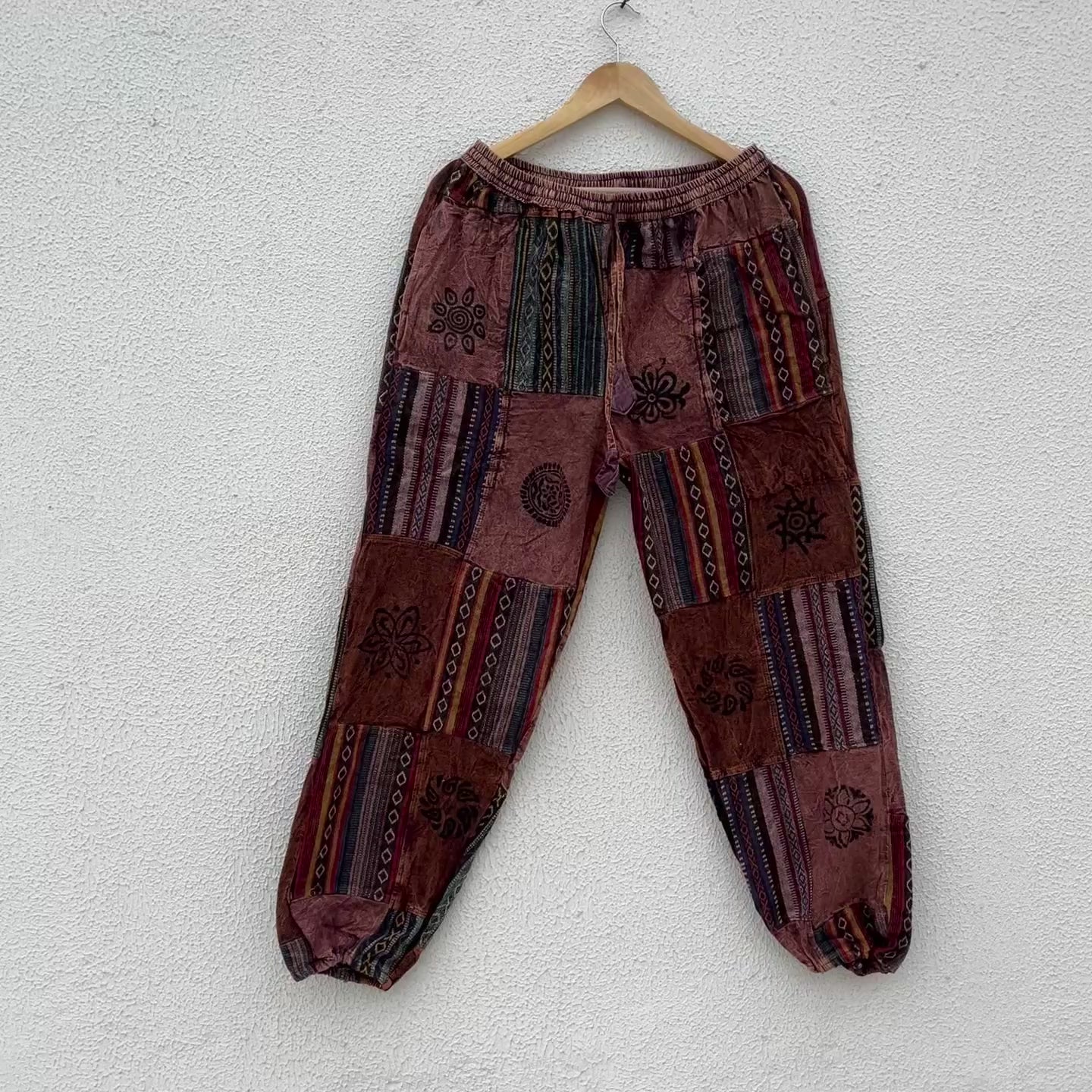 Himalayan Patchwork Pants - Coffee
