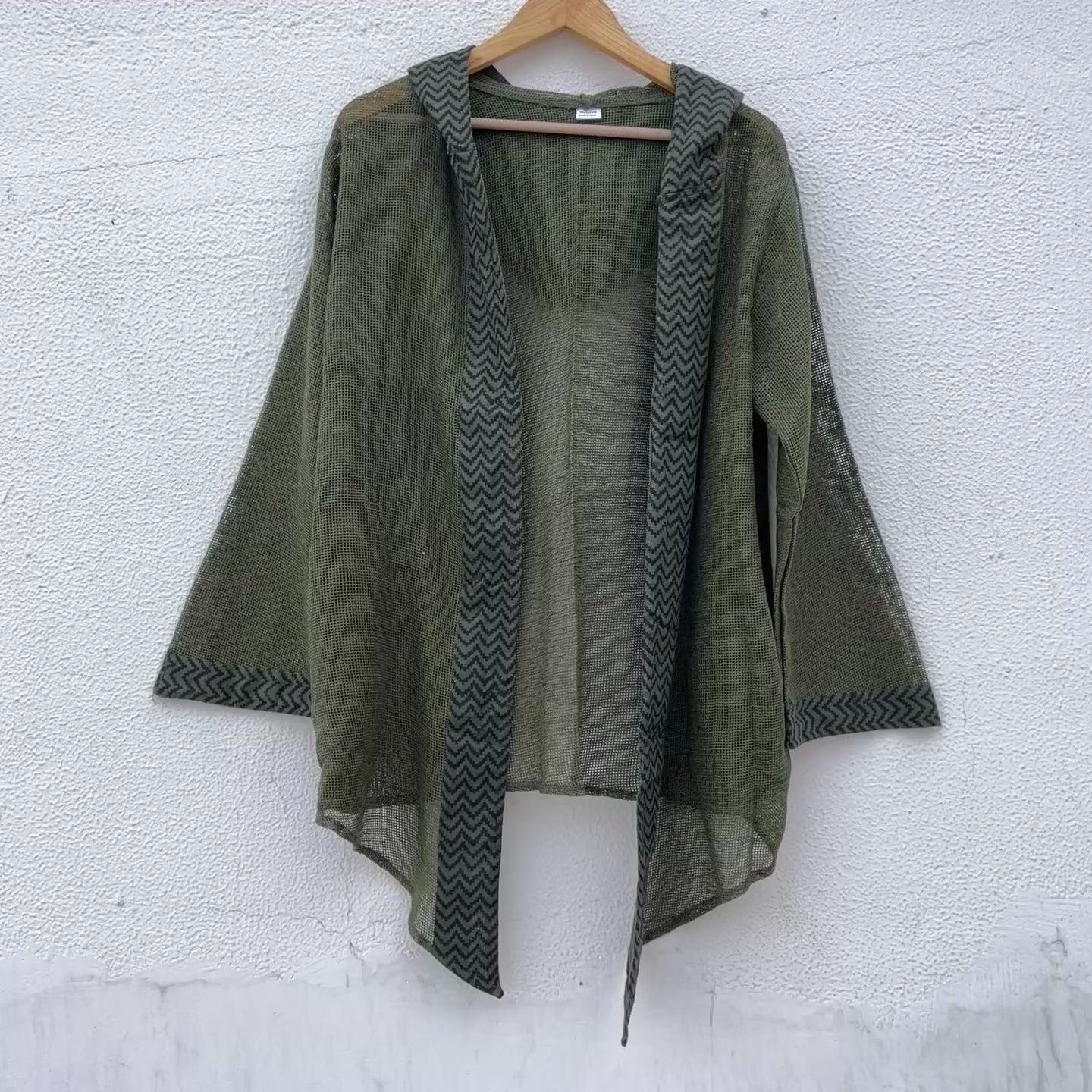 Kabira Cotton Shrug - Olive Green