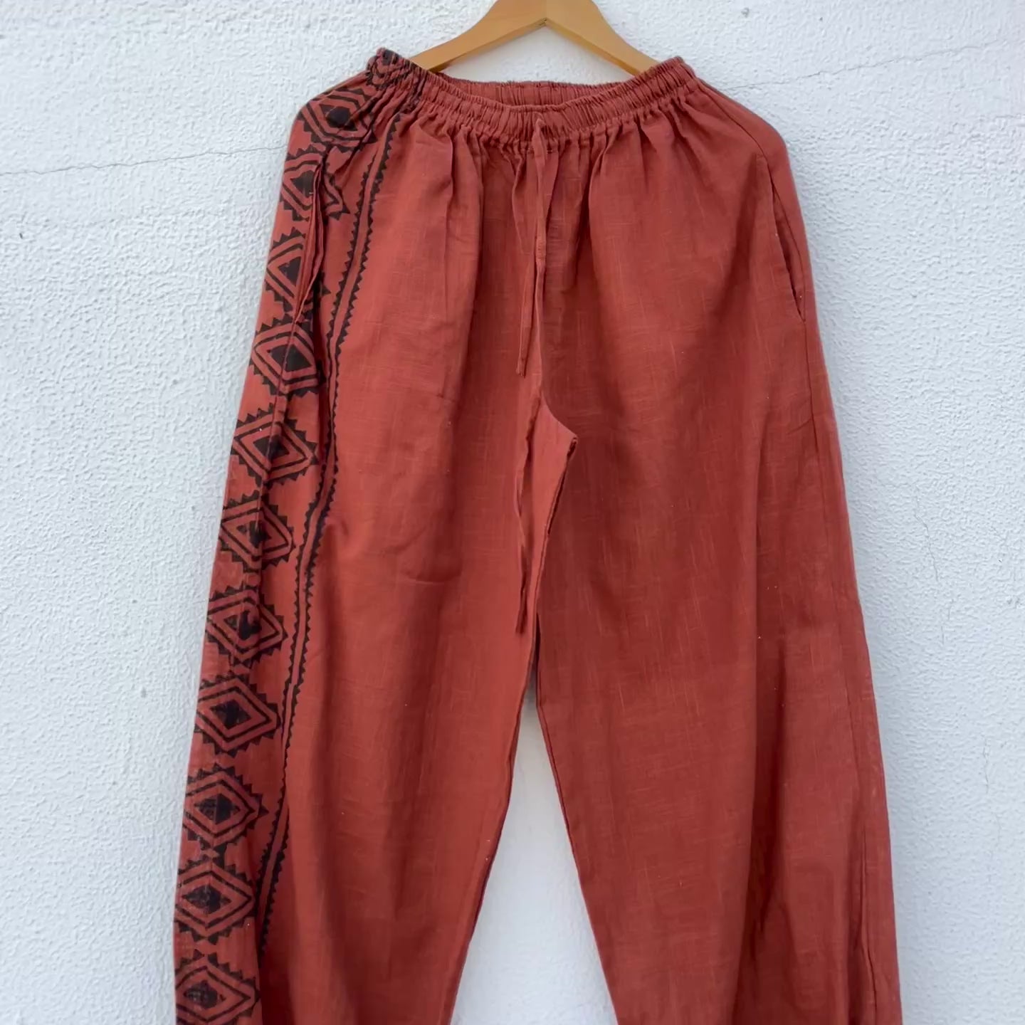 Moksha Cotton Pant- Rust Orange