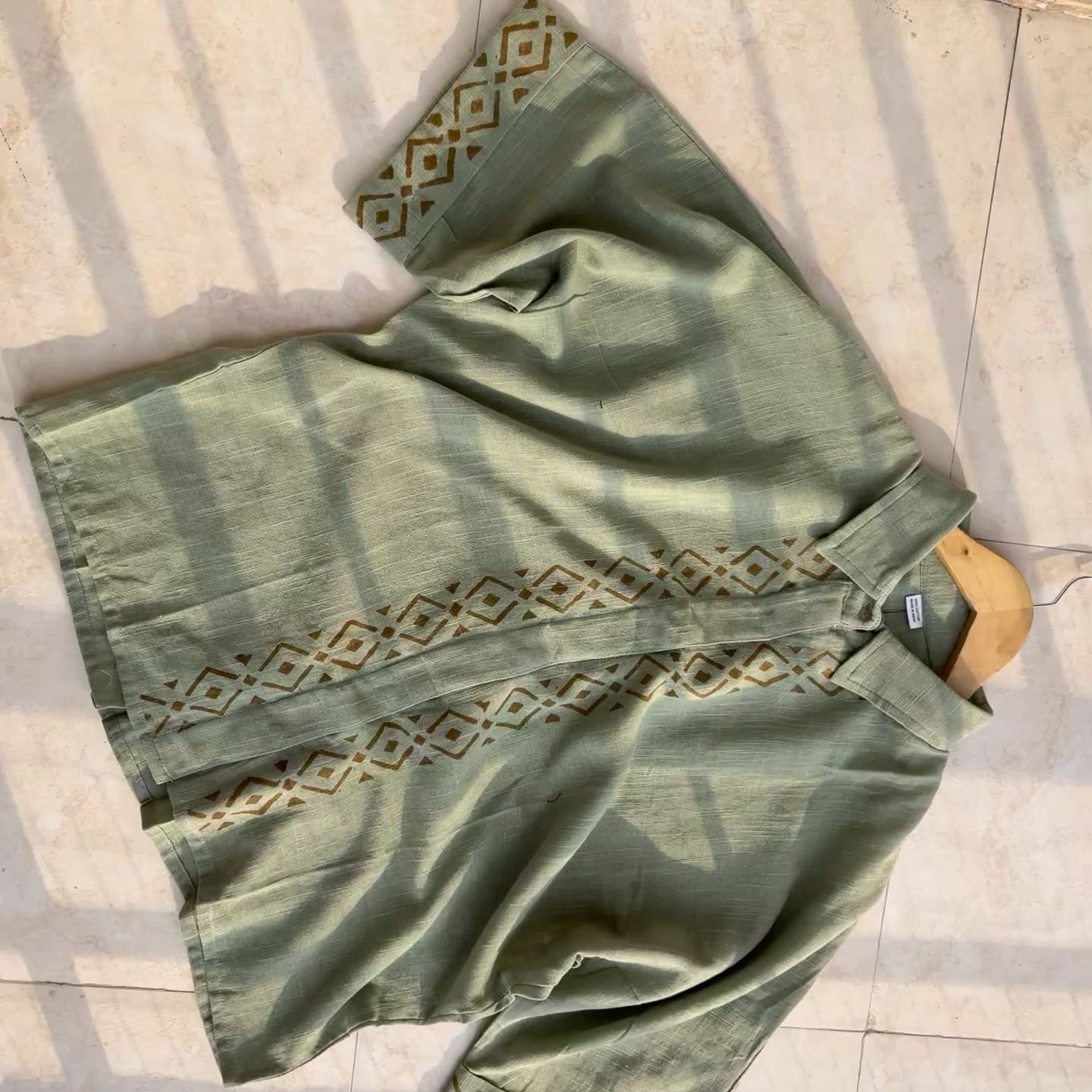 Rahgir Cotton Shirt - Sage Green
