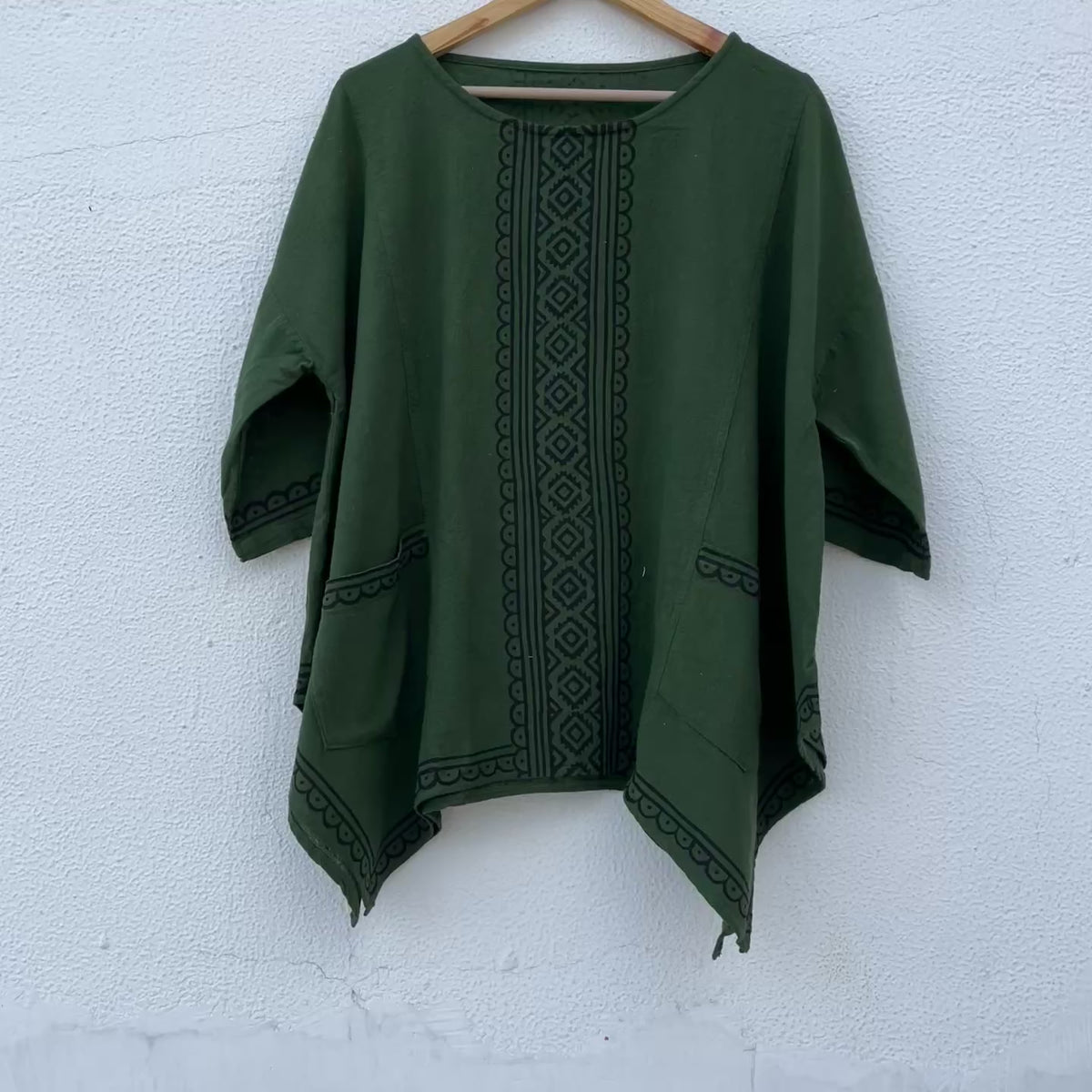 Bairan Cotton Top- Forest Green