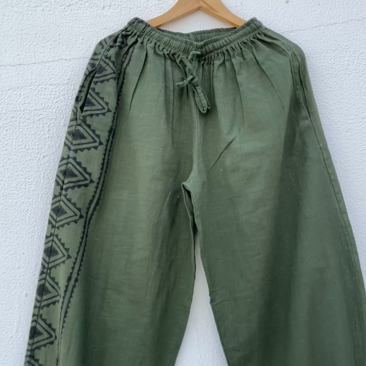 Moksha Cotton Pant- Forest Green