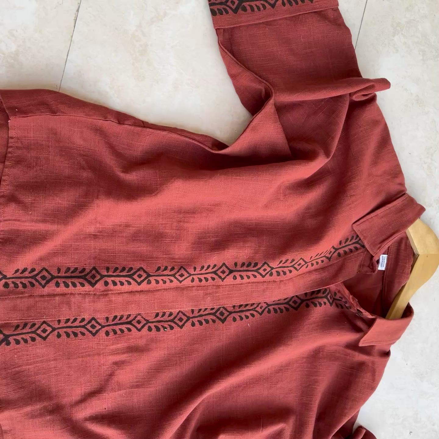 Rahgir Cotton Shirt - Rust Orange