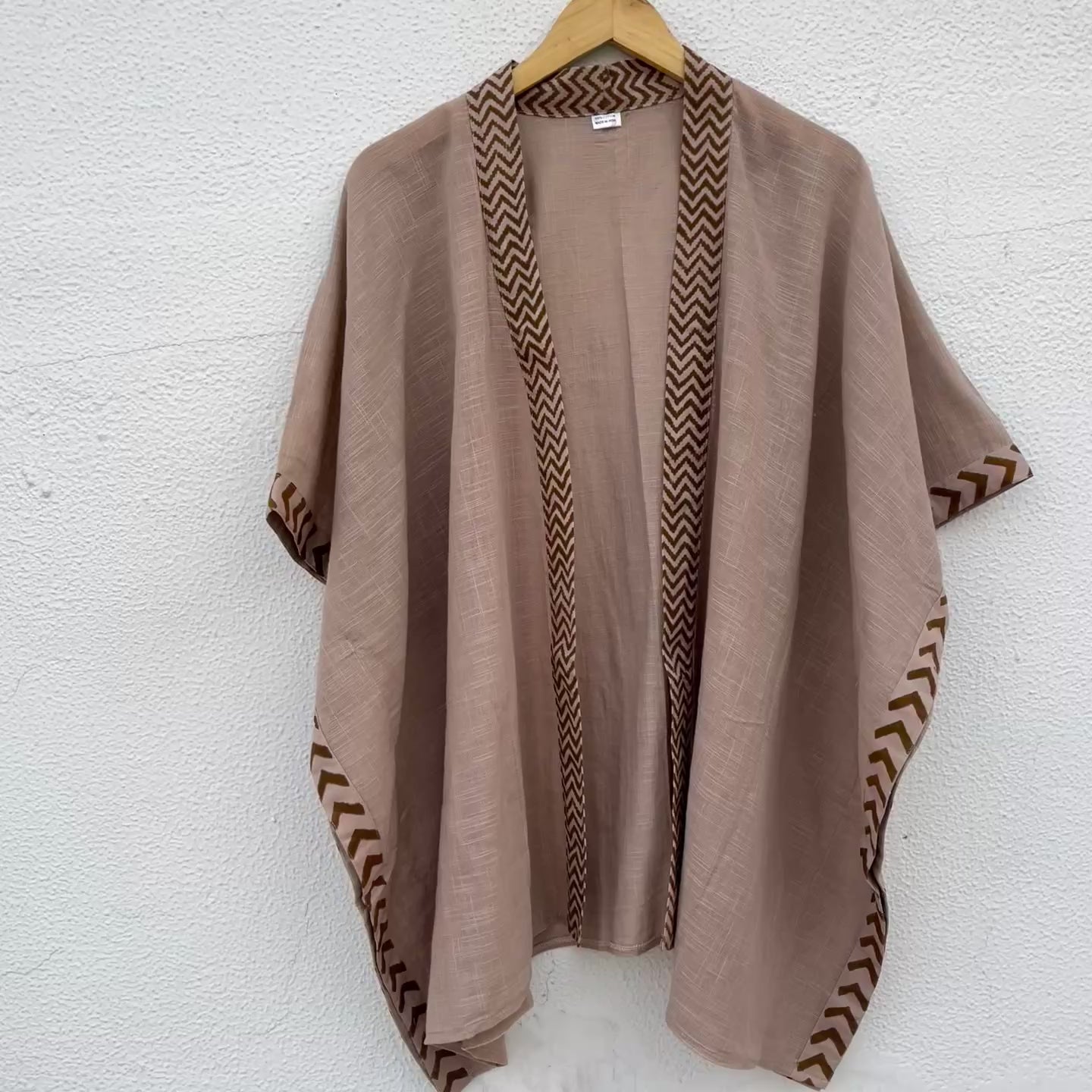 Karwaan Kaftan Cotton Shrug - Light Sand