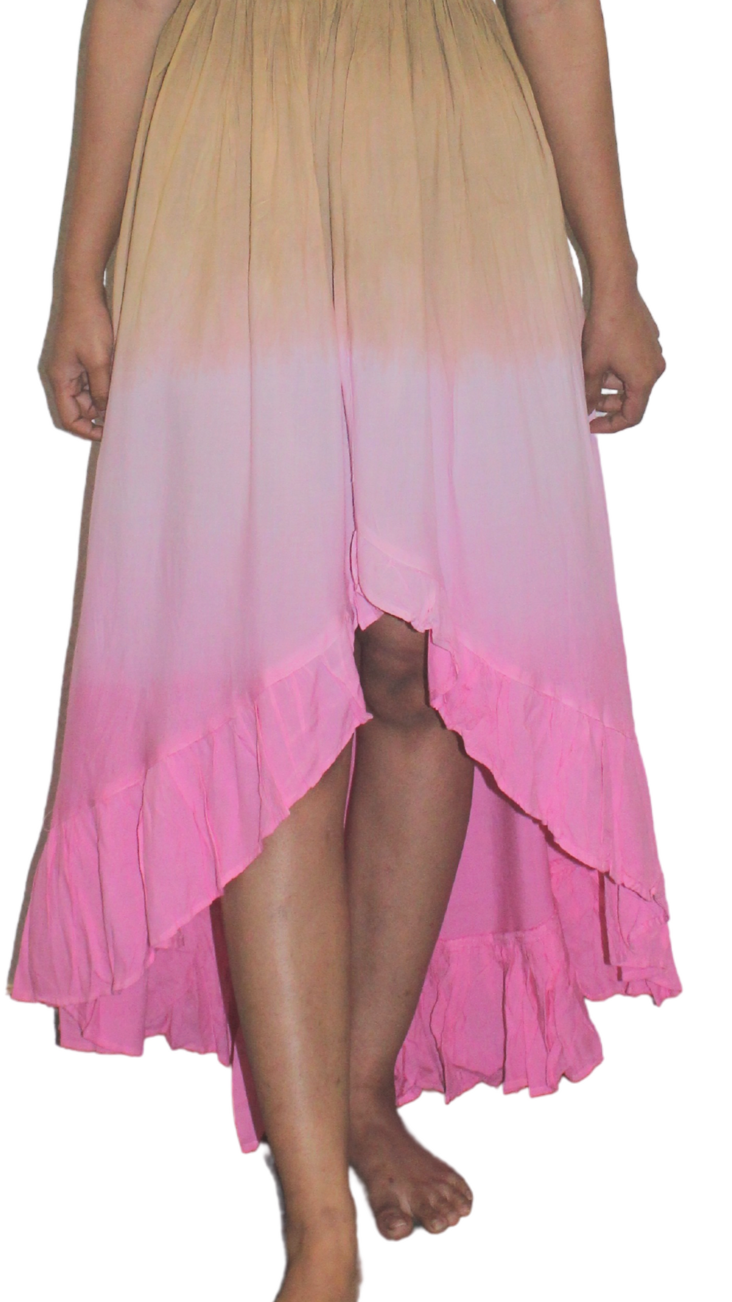 Off Shoulder Bohemian Dress (Pink+Brown)