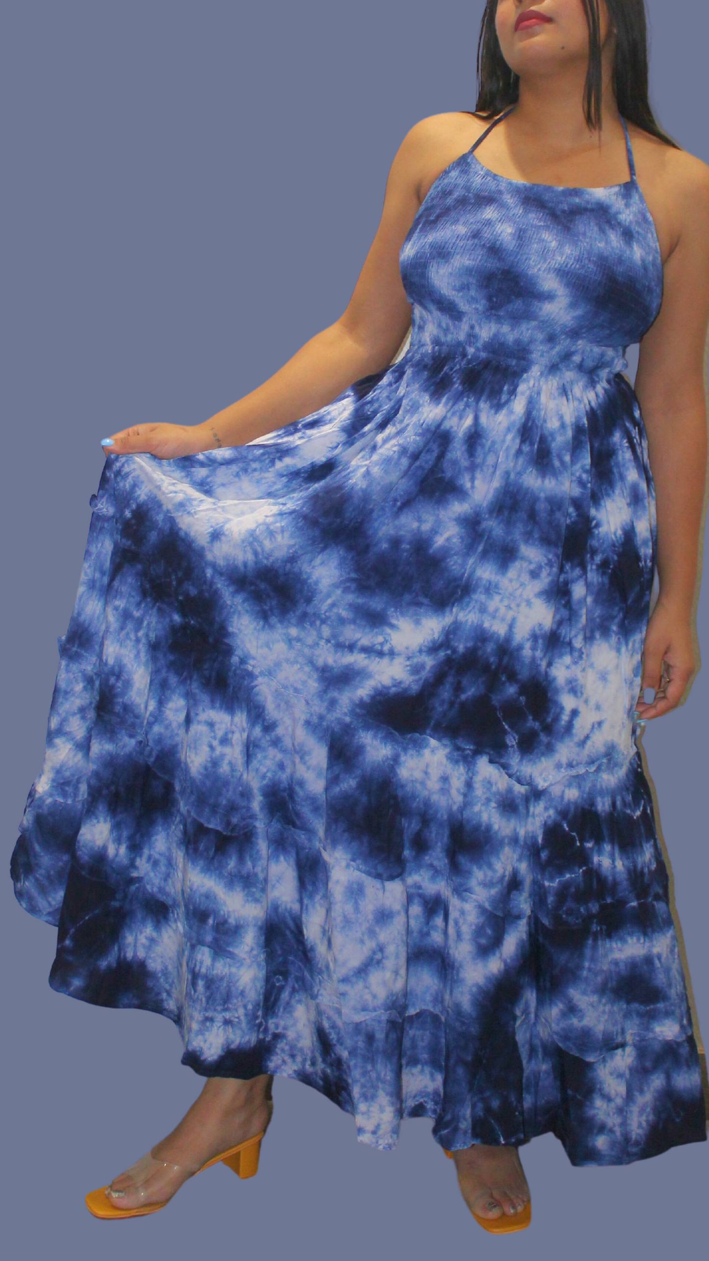 Wildflower Wonderland Long Dress (Blue)